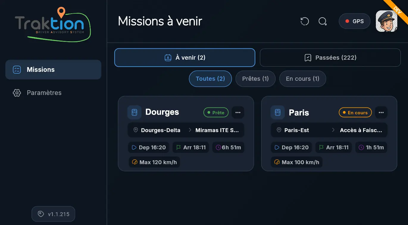L'application conducteur